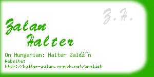 zalan halter business card